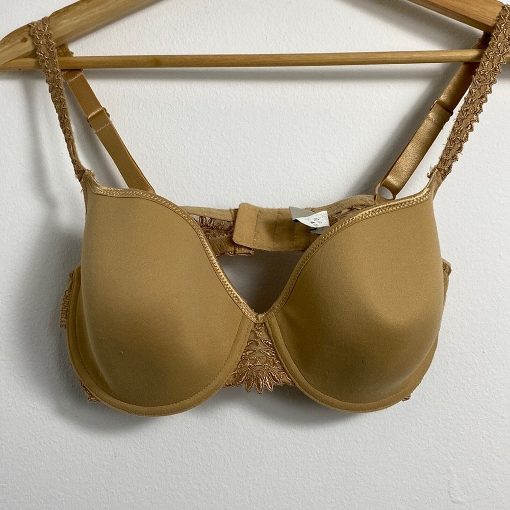 Chantelle Bra Womens Underwire Lightly Padded Lace Tan 32D